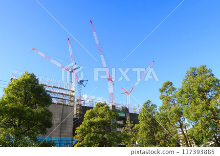 High-rise apartment building construction site 117393885