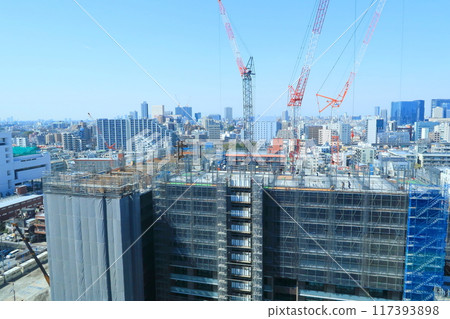 High-rise apartment building construction site 117393898