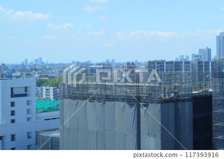 High-rise apartment building construction site High-rise apartment building construction site 117393916