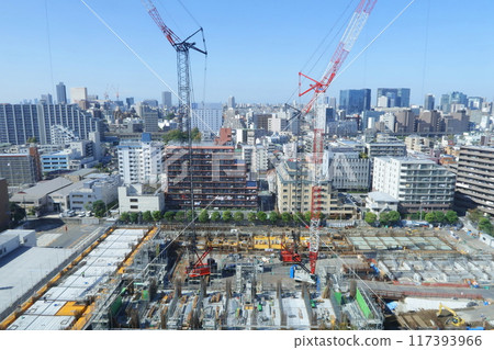 High-rise apartment building construction site High-rise apartment building construction site 117393966