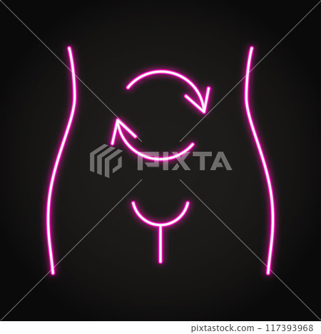 Stomach digestion neon line icon Stomach digestion neon line icon 117393968