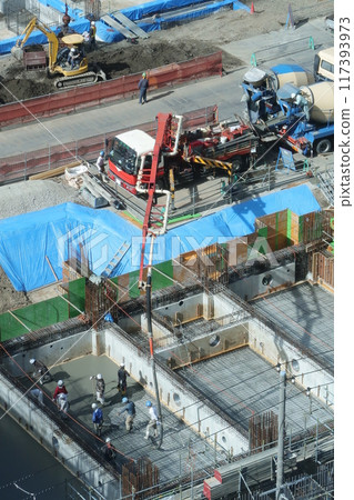 High-rise apartment building construction site 117393973