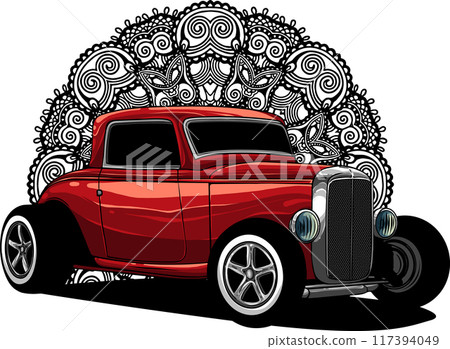 draw of hot rod car vector illustration design draw of hot rod car vector illustration design 117394049