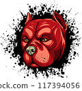 vector illustration of dog face hand draw 117394056