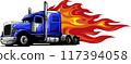 draw semi truck vehicle vector illustration design 117394058