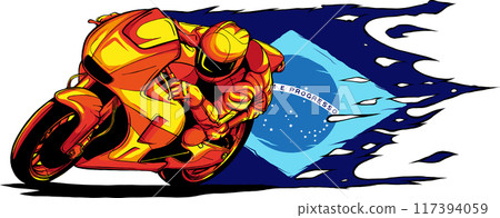 sportbike racer riding fast vector illustration design 117394059