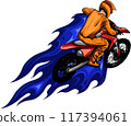 vector motocross rider ride the motocross bike 117394061
