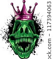 skull of dinosaur tyrannosaurus rex. vector illustration design 117394063