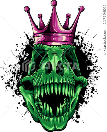 skull of dinosaur tyrannosaurus rex. vector illustration design skull of dinosaur tyrannosaurus rex. vector illustration design 117394063