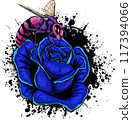 draw of colored bee vector illustration design 117394066