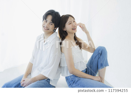 情侶牛仔布連結協調 117394255