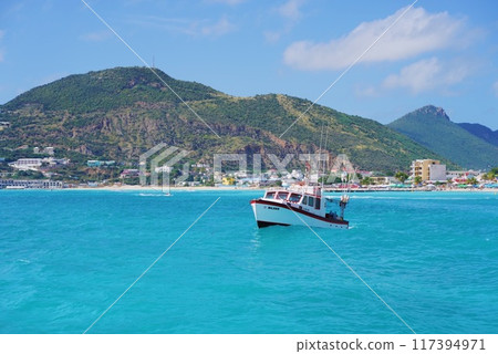 Jet boat on the sea 117394971