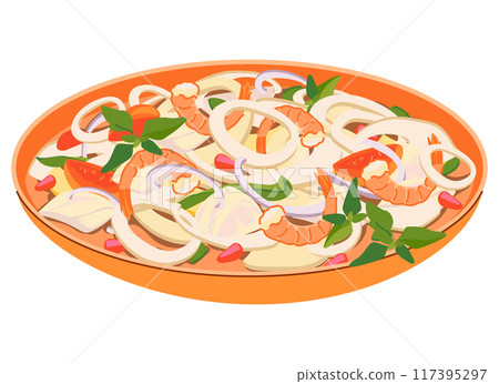 Millionaire's salad is a traditional dish of Mauritius. The appetizer consists of the heart of a seven year old palm tree and seafood such as shrimp, crab meat or lobster. A unique recipe. Millionaire's salad is a traditional dish of Mauritius. The appetizer consists of the heart of a seven year old palm tree and seafood such as shrimp, crab meat or lobster. A unique recipe. 117395297