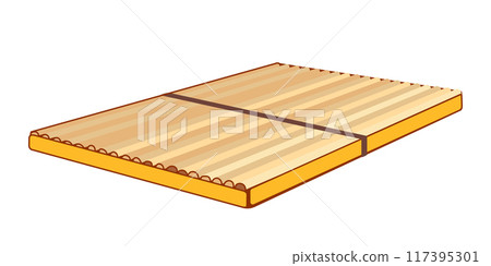 The kayamb or kayamba is a flat musical instrument made of reeds and seeds. Vector swinging idiophone in flat style. In Mauritius it is called maravanna and is used for traditional sega music. 117395301