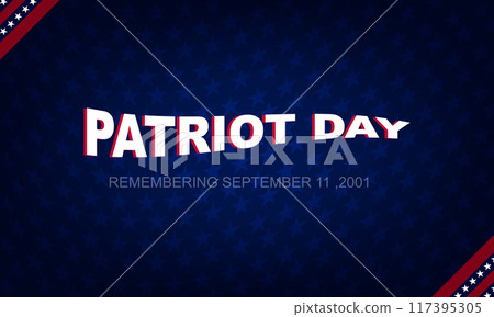 September 11, patriot day background. United states flag poster. Modern design vector illustration. 117395305
