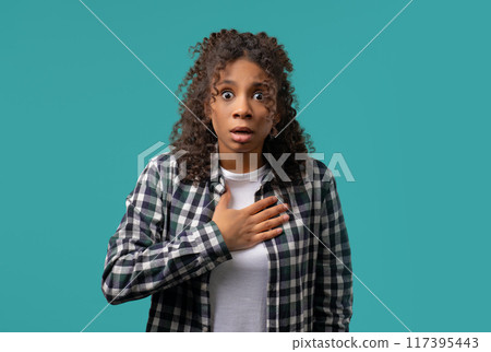 Worried confused woman,heard bad news. Girl feeling sorrow,regret,drama, failure Worried confused woman,heard bad news. Girl feeling sorrow,regret,drama, failure 117395443
