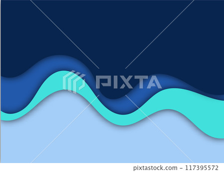 Blue abstract waves and curves cut from paper. eps 10 Blue abstract waves and curves cut from paper. eps 10 117395572