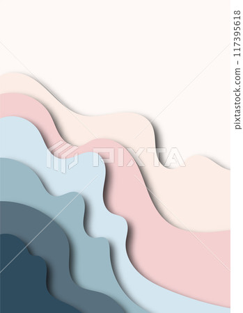 Paper art cartoon abstract waves. The background is cut out of paper. Modern origami design template. Vector illustration. 3d layers of paper, sea waves. eps 10 Paper art cartoon abstract waves. The background is cut out of paper. Modern origami design template. Vector illustration. 3d layers of paper, sea waves. eps 10 117395618