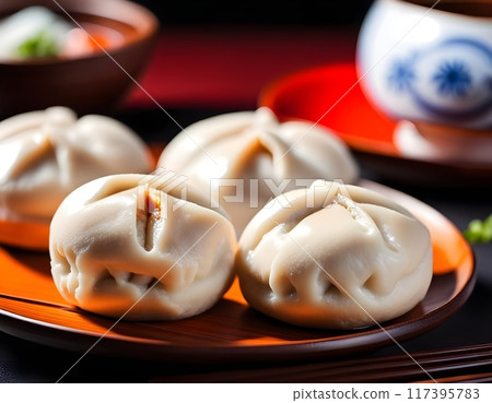 Chinese Baozi  Hot Meal Main Dish AI Photography 117395783