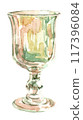 Colorful goblet glasses painted with watercolors 117396084
