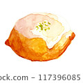 Watercolor lemon cake 117396085
