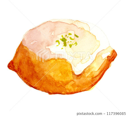 檸檬蛋糕畫水彩 117396085