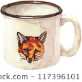 Watercolor fox patterned cup 117396101