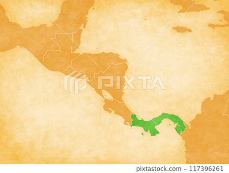 Ocher map of Central America - Panama 117396261