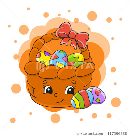 Cute character. Isolated on color abstract background. Design element. cartoon character. Vector illustration. Cute character. Isolated on color abstract background. Design element. cartoon character. Vector illustration. 117396888