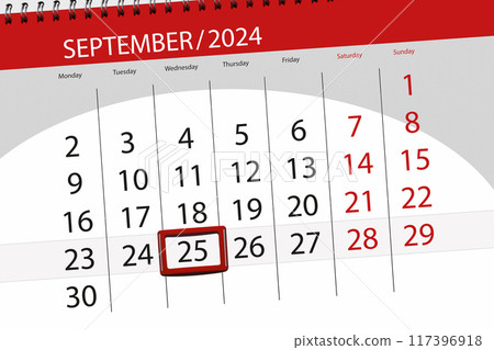 Calendar 2024, deadline, day, month, page, organizer, date, September, wednesday, number 25 117396918