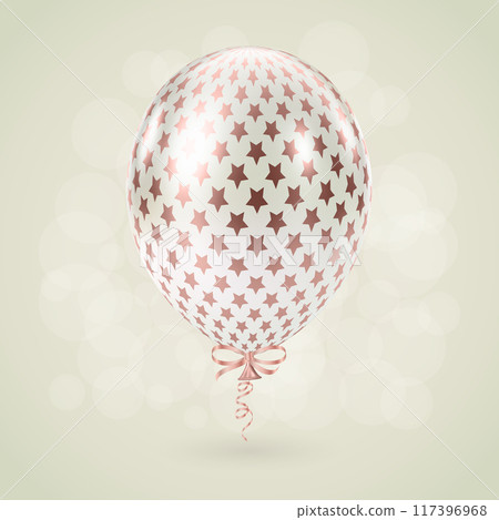 Pink White balloon. Luxury realistic balloons. Star pattern. 117396968