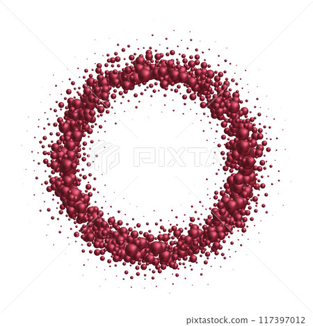 Abstract round photo frame made of red balls. Eps 10 117397012