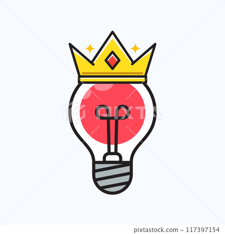 A light bulb with golden crown. Isolated Vector Illustration 117397154