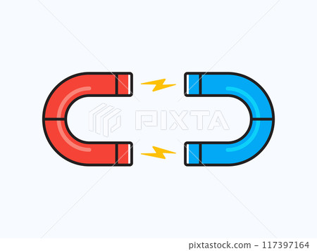 Two magnet is attracting to each others. Isolated Vector Illustration 117397164