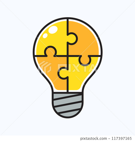 The puzzle of light bulb. Isolated Vector Illustration The puzzle of light bulb. Isolated Vector Illustration 117397165
