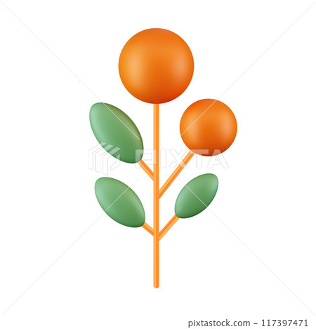 3d vector render autumn plant. 117397471