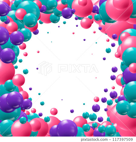 Photo frame made of round colored shapes. Sample. Eps 10 Photo frame made of round colored shapes. Sample. Eps 10 117397509