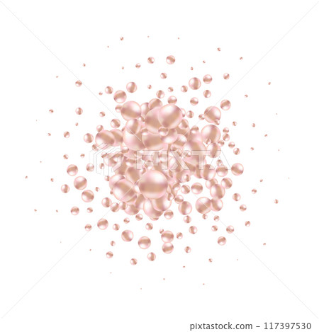 Pink mother-of-pearl pearls. Festive background. Eps 10 Pink mother-of-pearl pearls. Festive background. Eps 10 117397530