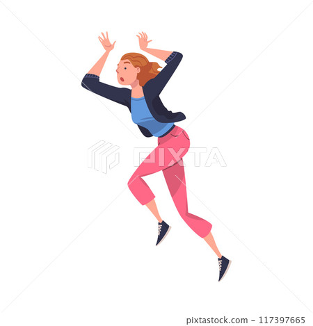 Fire Emergency with Woman Escaping Saving Life when Smoke Vector Illustration Fire Emergency with Woman Escaping Saving Life when Smoke Vector Illustration 117397665