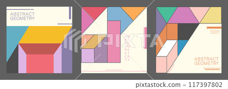 Abstract geometric pattern. Modern background of geometric shapes. Poster template, cover, flyers, idea for interior design or print Abstract geometric pattern. Modern background of geometric shapes. Poster template, cover, flyers, idea for interior design or print 117397802