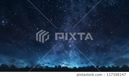仰望銀河，下方的城市 117398147