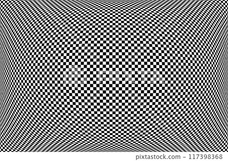 Checked Black and White Pattern with 3D Illusion. Convex Textured Background. Checked Black and White Pattern with 3D Illusion. Convex Textured Background. 117398368