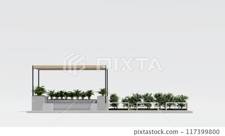 architecture garden park landscape terrace nature design modern 3d render. 117399800
