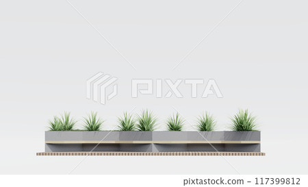 architecture garden park landscape terrace nature design modern 3d render. 117399812