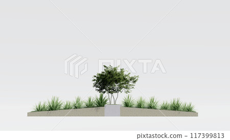 architecture garden park landscape terrace nature design modern 3d render. 117399813