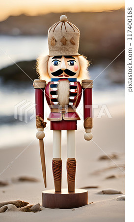Wooden Nutcracker on the Beach 117400168