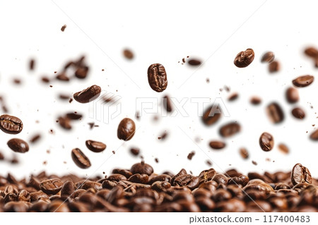 Coffee Beans Falling Coffee Beans Falling 117400483