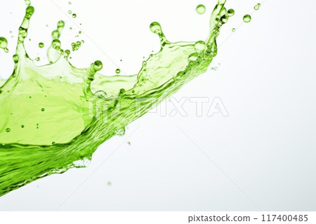 High-speed capture of green liquid in motion 117400485