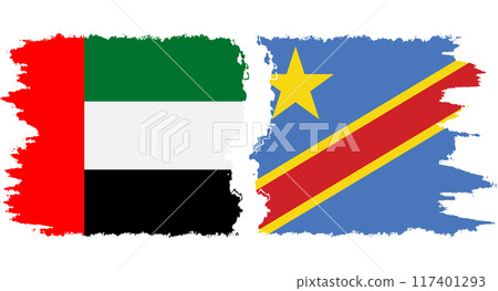 Congo - Kinshasa and United Arab Emirates grunge flags connection vector Congo - Kinshasa and United Arab Emirates grunge flags connection vector 117401293