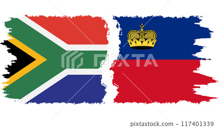 Liechtenstein and South Africa grunge flags connection vector Liechtenstein and South Africa grunge flags connection vector 117401339